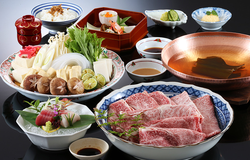 和牛しゃぶしゃぶとお造りコース 白鷺館