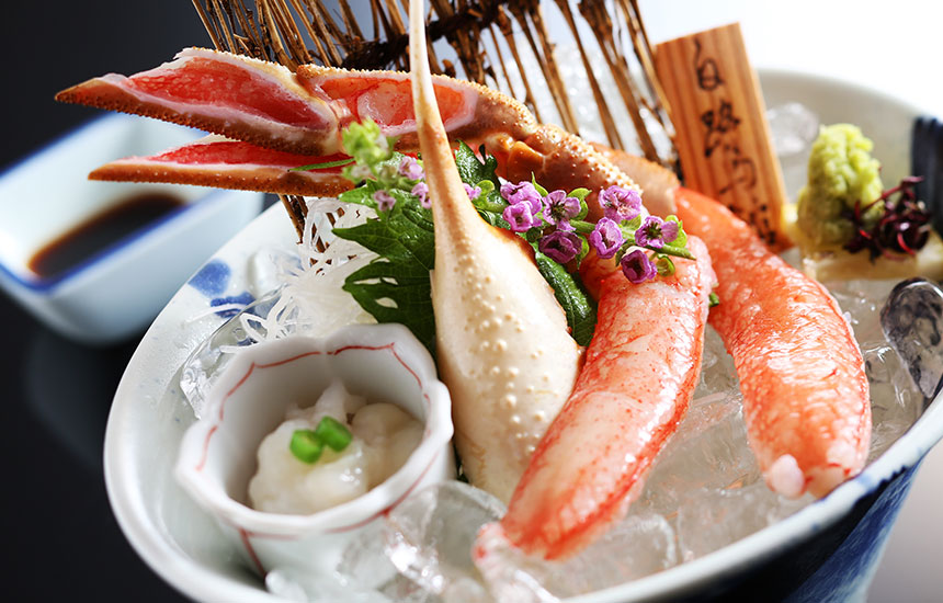 特別かに会席 お造り 白鷺館
